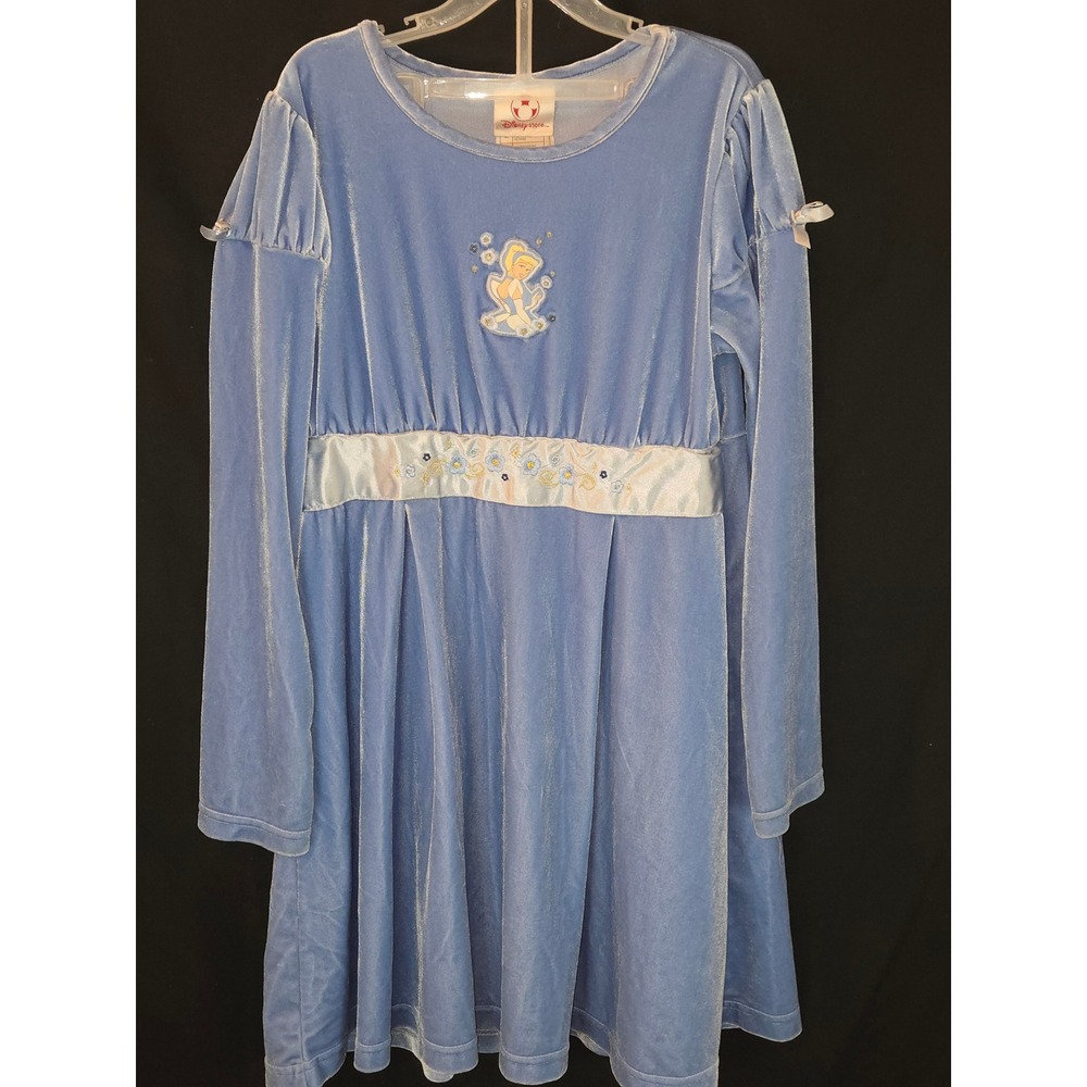 Disney Store vintage Cinderella Dress‎ Girl's Velvet Long Sleeve Sparkle Size M